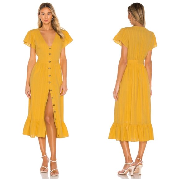 REVOLVE Dresses & Skirts - NWT REVOLVE x THE JETSET DIARIES Layla Midi Dress Marigold Yellow Size M